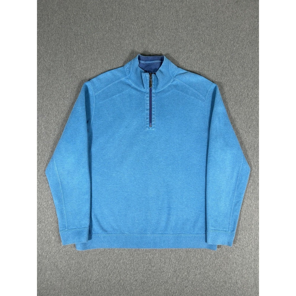 Tommy Bahama Quarter Zip Pullover Sweatshirt Mens‎ Blue Marlin Logo M
